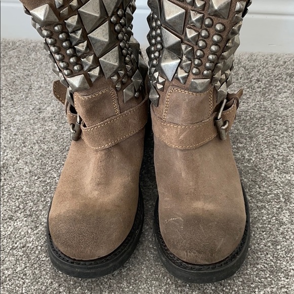 Ash studded suede biker boots - Picture 4 of 8